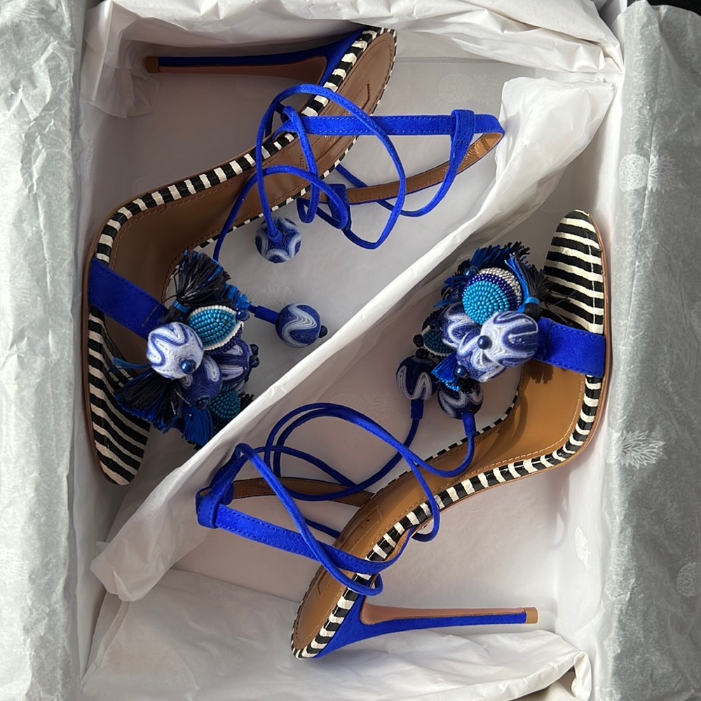 Aquazzura 105mm Tropicana Sandals Size 9